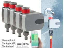 Royal Gardineer Magnetventile Bluetooth:4er-Set Bewässerungscomputer Mit Bluetooth Und App-Steuerung
