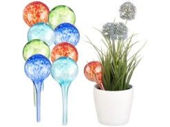 Royal Gardineer Gießstab:2er-Set Gießfrei-Bewässerungs-Kugeln Aus Glas, Je 4 Stk., Ø 6 Cm, Bunt