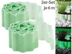 Royal Gardineer Beeteinfassung:2er-Set Beet-Umrandung & Rasenkante "Glow-in-the-dark", 6 Meter