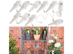 Royal Gardineer Bewässerungssysteme:10er-Set Topfpflanzen-Bewässerungs-Systeme Mit Tonspitze Und Schlauch