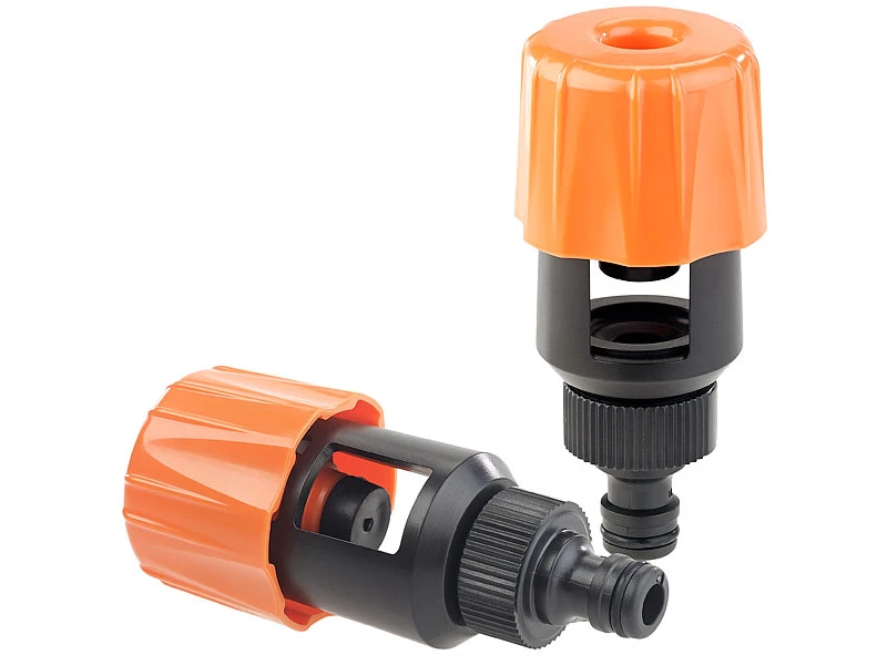 Royal Gardineer Wasserhahn Aufsatz:2er-Set Universal-Wasserhahn-Adapter Zum Anschluss Von Gartenschlauch