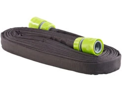 Royal Gardineer Wasserschlauch:Flacher Perlschlauch, Schnellanschluss-Kupplungen, Stopp-Ventil, 7,5 M