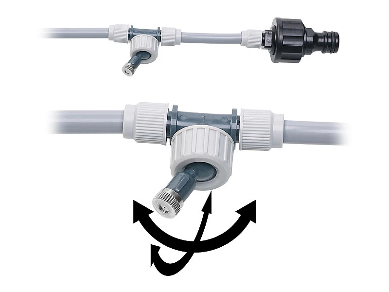 Royal Gardineer Wassernebler:Wasser-Zerstäuber-Set Mit 20-m-Schlauch Und 12 Beweglichen Metalldüsen – Bild 3