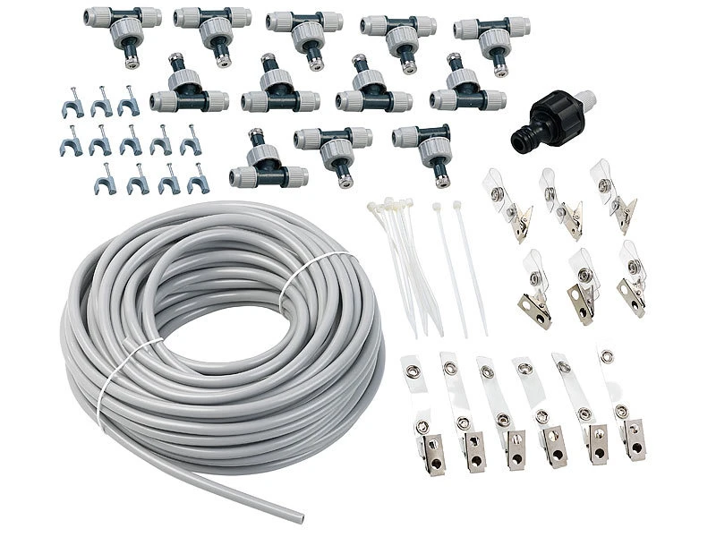 Royal Gardineer Wassernebler:Wasser-Zerstäuber-Set Mit 20-m-Schlauch Und 12 Beweglichen Metalldüsen – Bild 2