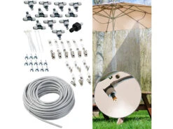 Royal Gardineer Wassernebler:Wasser-Zerstäuber-Set Mit 20-m-Schlauch Und 12 Beweglichen Metalldüsen