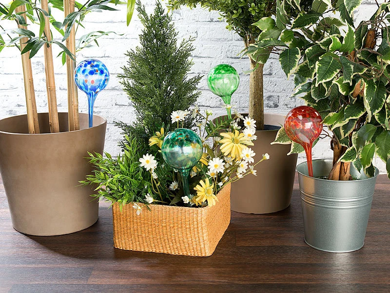 Royal Gardineer Blumen-Bewässerungskugel:2er -Set Gießfrei-Bewässerungs-Kugeln Aus Glas, Je 4 Stk., Ø 8,5 Cm – Bild 8