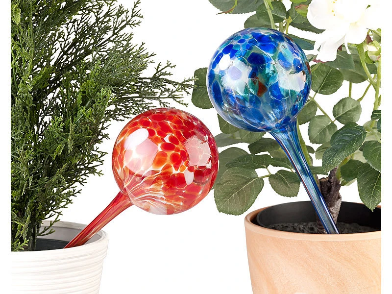 Royal Gardineer Blumen-Bewässerungskugel:2er -Set Gießfrei-Bewässerungs-Kugeln Aus Glas, Je 4 Stk., Ø 8,5 Cm – Bild 4