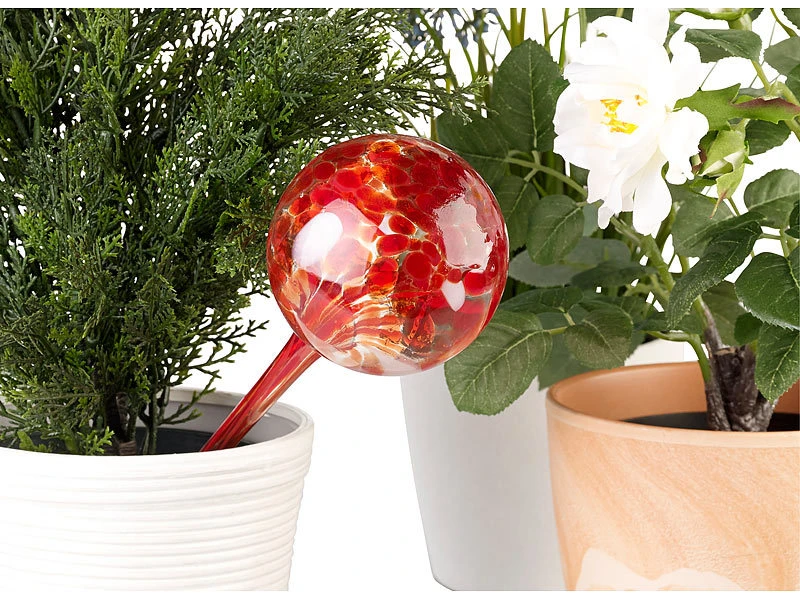 Royal Gardineer Blumen-Bewässerungskugel:2er -Set Gießfrei-Bewässerungs-Kugeln Aus Glas, Je 4 Stk., Ø 8,5 Cm – Bild 6