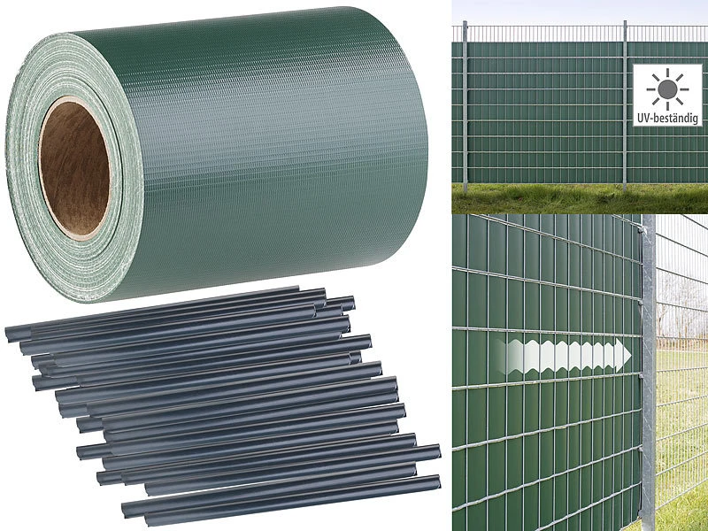 Royal Gardineer Zaunfolien:Sichtschutz-Folie Für Stabmattenzäune, 28 Klemmstreifen, 35 M X 19 Cm 2 Royal Gardineer Zaunfolien:Sichtschutz-Folie Für Stabmattenzäune, 28 Klemmstreifen, 35 M X 19 Cm