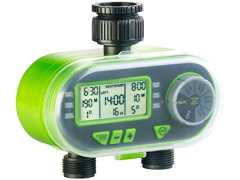 Royal Gardineer Bewässerungsautomat:Digitaler Bewässerungscomputer Mit Display, 2 Anschlüssen, Regensensor – Bild 6