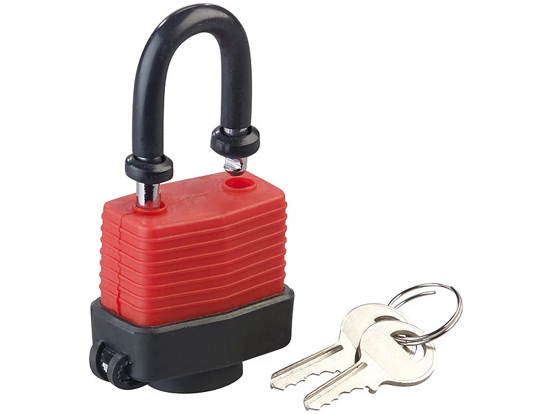 AGT Fahrradschloss Kabel:2er Pack Wetterfestes Profi-Stahlseil Mit Vorhängeschloss, 5m, Ø 1cm – Bild 3