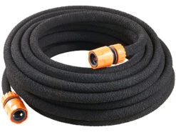 Royal Gardineer Sickerschlauch Garten:Perlschlauch Rund, Inkl. Schnellanschluss-Kupplungen, 12 M