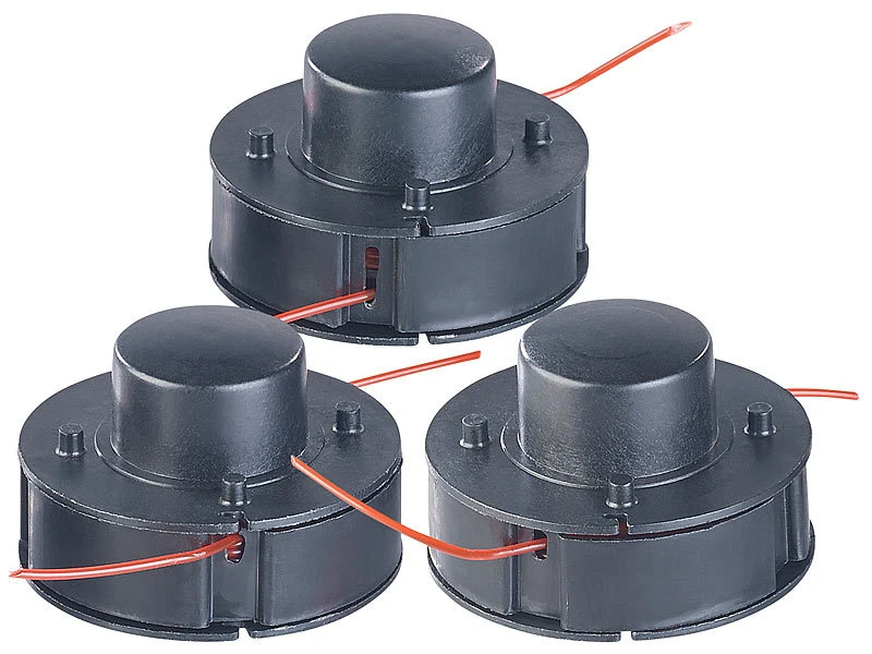 AGT Professional Freischneider:3er-Set Ersatz-Fadenspulen FĂŒr Akku-Rasentrimmer AW-40.rt, 3,5 M