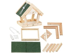 Royal Gardineer Vogelfutterhaus:Vogel-Futterhaus-Bausatz Aus Echtholz, Zum Aufhängen, 13-teilig