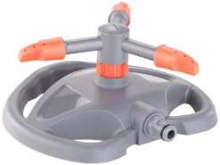 Royal Gardineer Rasensprinkler:Dreiarmiger Kreis-Rasensprenger Mit 10 Löchern, Für Flächen Bis 30 M²