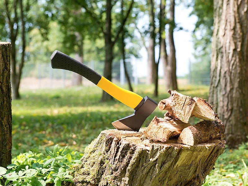 Semptec Axt:Universal-Beil Mit Fiberglas-Stiel Und Gummiertem Griff, 600 G – Bild 3