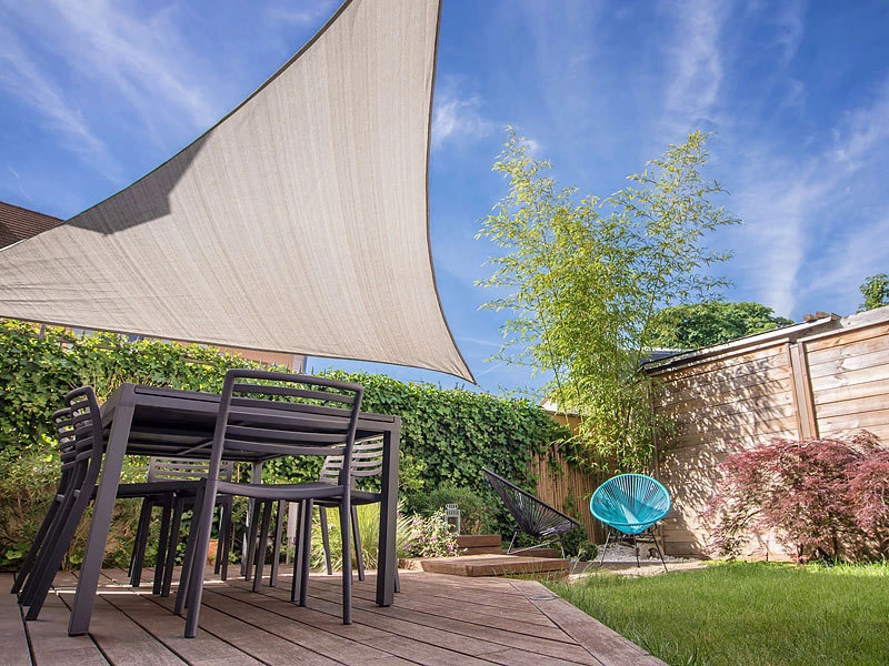 Royal Gardineer Sonnensegel Für Balkon:Sonnensegel Für Terrasse Und Garten, Dreieckig, 3 X 3 X 4,25 M, Taupe – Bild 3