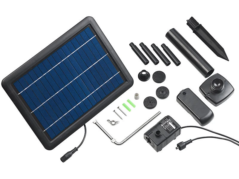 Royal Gardineer Solar Wasserpumpe:Teich- Und Springbrunnen-Pumpe Mit 4-Watt-Solarpanel Und Akkubetrieb – Bild 3