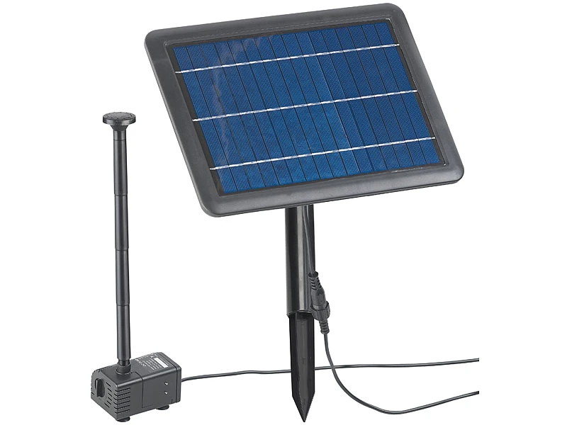 Royal Gardineer Solar Wasserpumpe:Teich- Und Springbrunnen-Pumpe Mit 4-Watt-Solarpanel Und Akkubetrieb – Bild 2