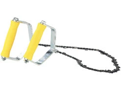 AGT Hand-Kettensäge, Metallgriffe, Sägekette 70cm, 18 Extrem Scharfe Zähne