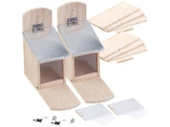 Royal Gardineer Eichhörnchenfutterhaus:2er-Set Wetterfestes Futterhaus Für Eichhörnchen, Metalldach, Bausatz