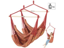 Semptec Sitz-HĂ€ngematte:2er Pack HĂ€ngesessel Mit Querstrebe, Belastbar Bis 120 Kg, 100x130 Cm