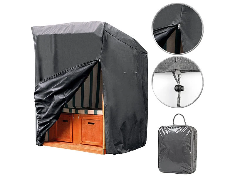 Royal Gardineer Strandkorbplane:Strandkorb-Abdeckplane, 420 D Oxford-Gewebe, 130x170x100 Cm, 170 G/m²