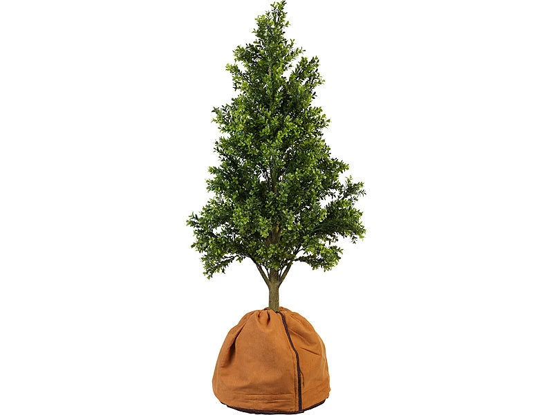 Royal Gardineer Winterschutzvlies:4er-Set Thermo-Topfschutz Für Pflanzen, 40x40 Cm, Mit Drainage, Braun – Bild 9