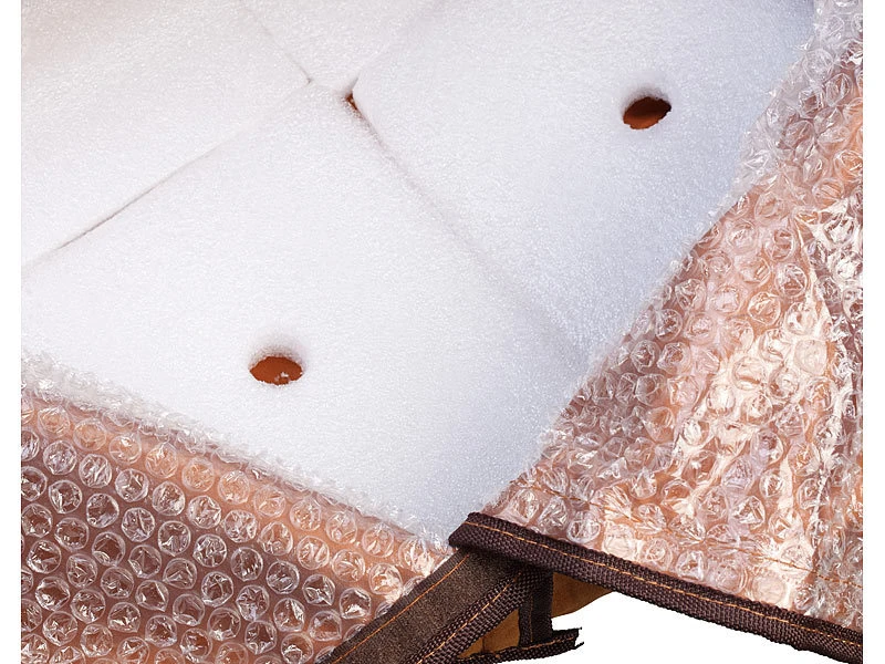 Royal Gardineer Kübelabdeckung:2er Set Thermo-Topfschutz Für Pflanzen,40 X 40 Cm,mit Drainage,braun – Bild 5