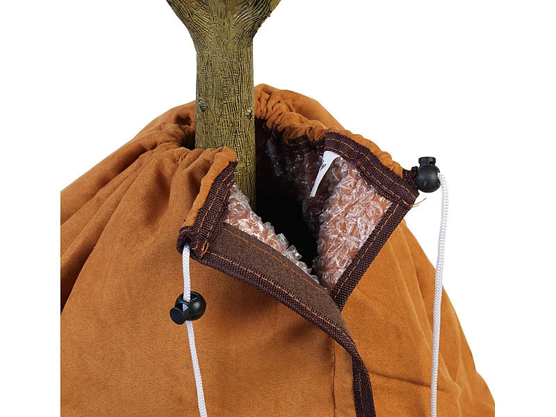 Royal Gardineer Kübelabdeckung:2er Set Thermo-Topfschutz Für Pflanzen,40 X 40 Cm,mit Drainage,braun – Bild 6