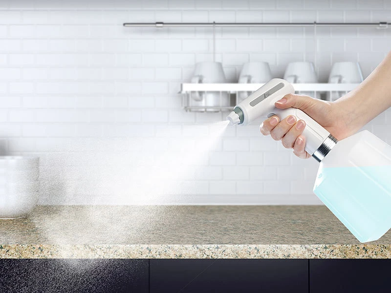 AGT Akku Sprühflasche:2er-Set Akku-Pump-Drucksprüher Mit Einstell-Düse, Je 1,5 Liter – Bild 6