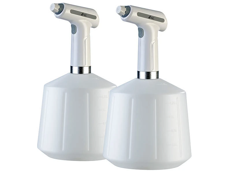 AGT Akku Sprühflasche:2er-Set Akku-Pump-Drucksprüher Mit Einstell-Düse, Je 1,5 Liter – Bild 3