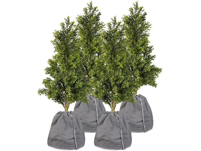 Royal Gardineer Blumen-Abdeckungen:4er-Set XL-Thermo-Topfschutz Für Pflanzen, 70x65cm, Drainage,anthrazit – Bild 2