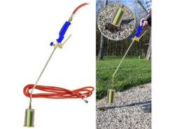 AGT Unkrautvernichter Gas:Profi Gas-Abflammgerät & Unkrautbrenner, 5-m-Schlauch, 1.200 °C, 52 KW