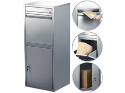 AGT Stand-Paketbriefkasten Mit Rückholsperre, Stahlblech, 2 Schlüssel