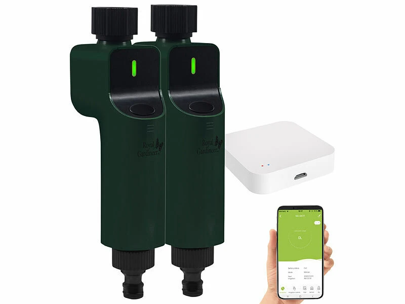 Royal Gardineer Alexa Bewässerungsuhren:2 Bewässerungsventile Mit Sprach-Steuerung Inklusive ZigBee-Gateway – Bild 3