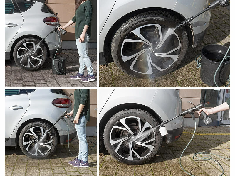 AGT Akku Hochdruckreiniger:Mobiler Akku-Druckreiniger Mit Schaumdüse, 30bar, 33W, 1.500mAh, 22V – Bild 5