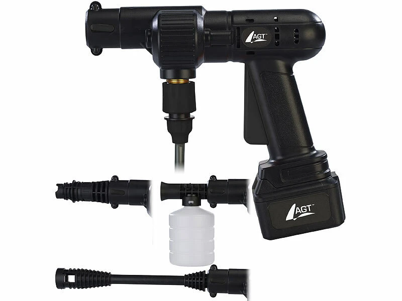 AGT Akku Hochdruckreiniger:Mobiler Akku-Druckreiniger Mit Schaumdüse, 30bar, 33W, 1.500mAh, 22V – Bild 6