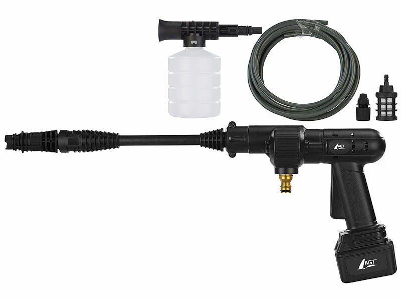 AGT Akku Hochdruckreiniger:Mobiler Akku-Druckreiniger Mit Schaumdüse, 30bar, 33W, 1.500mAh, 22V – Bild 2