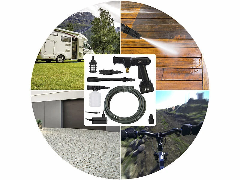 AGT Akku Hochdruckreiniger:Mobiler Akku-Druckreiniger Mit Schaumdüse, 30bar, 33W, 1.500mAh, 22V – Bild 3