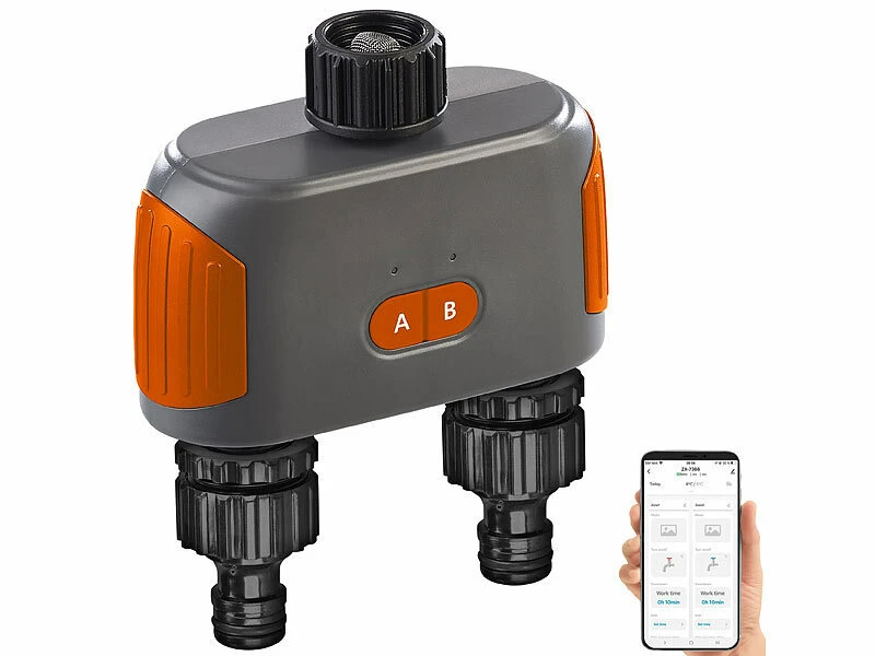 Royal Gardineer Dual-Bewässerung-Ventile:Bewässerungscomputer Mit Bluetooth 5, Dual-Ventil Und WLAN-Gateway – Bild 2