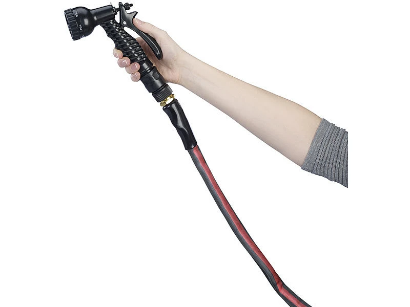 Royal Gardineer Textilschlauch:UV-bestĂ€ndiger Textil-Gartenschlauch Mit Brause, 2 Strahlarten, 10 M â Bild 7