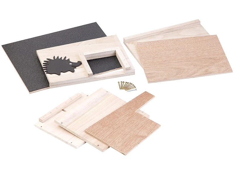 Royal Gardineer Igel HolzbausĂ€tze Kinder:2er-Set Wetterfestes Igelhaus Aus Unbehandeltem Echtholz, Bausatz â Bild 3