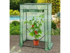 Royal Gardineer Tomatengewächshaus:Tomaten-Folien-Gewächshaus, Aufrollbare Tür, 100 X 50 X 150 Cm, Grün