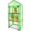 Royal Gardineer Gewächshaus Ablage:2er-Set Folien-Gewächshäuser, 4 Etagen, Aufroll-Tür, 69x160x49cm, Grün