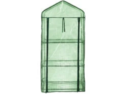 Royal Gardineer Foliengewächshaus:Folien-Gewächshaus, 3 Etagen, Aufrollbare Tür, 59 X 126 X 39 Cm, Grün