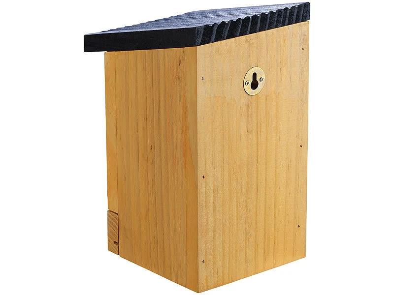 Royal Gardineer Holznistkasten:4er-Set Tannenholz-Nistkästen Für Wildvögel, 22x14x12 Cm, Vormontiert – Bild 5