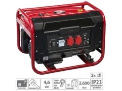 Revolt Notstromgenerator:Tragbarer Benzin-Generator, 2.600 W (2.800 W Spitze), 2x 230 V, 15 L