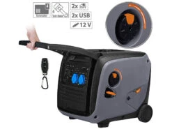 Revolt Stromgenerator:Benzin-Inverter-Generator, 4.000 W, 2x 230 V, 1x 12 V, 2x USB, 12 L