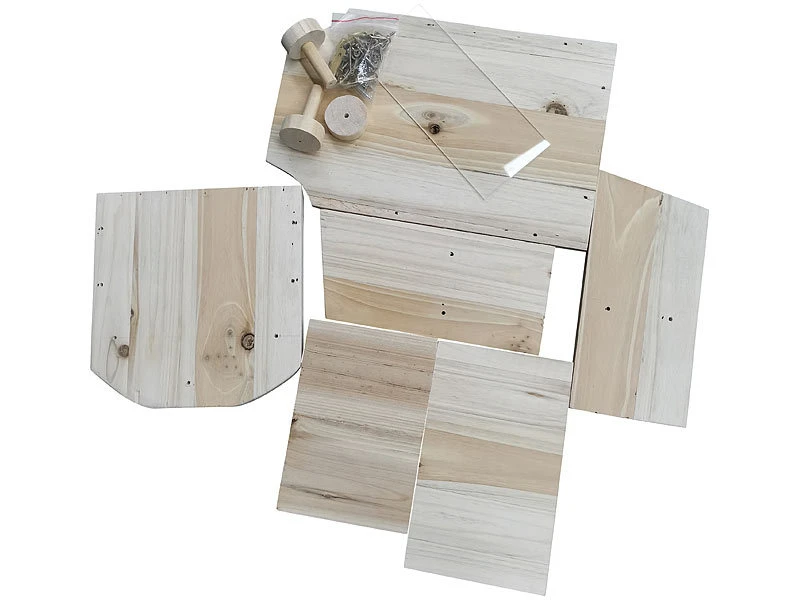 Royal Gardineer Eichhörnchenfutterhäuser:2er-Set Eichhörnchen-Futterhaus, Maiskolbenhalter, Metalldach, Bausatz – Bild 5